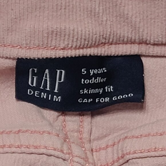 Gap Toddler Skinny Fit Pink Corduroy Jeans 5 Years Adjustable Waist Pants - Picture 3 of 11